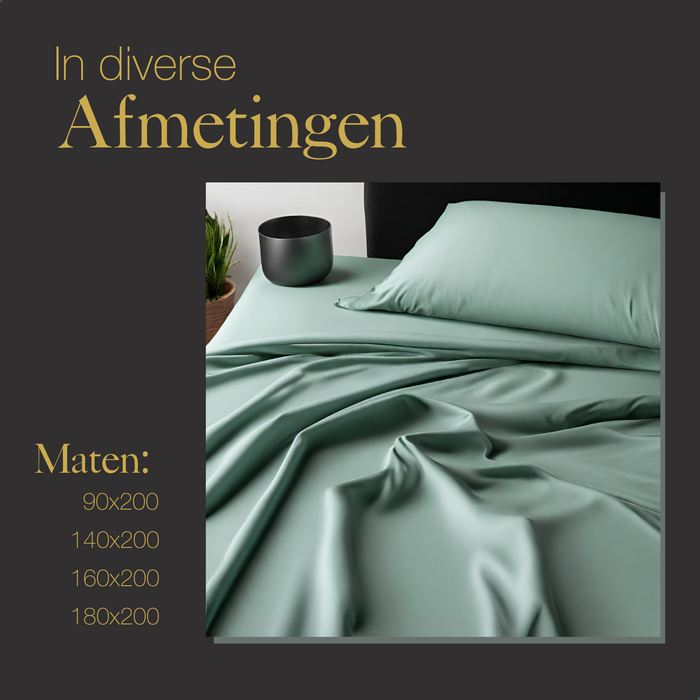 Ten Cate Premium Katoensatijnen Hoeslaken 180x200 - Mineral Mint