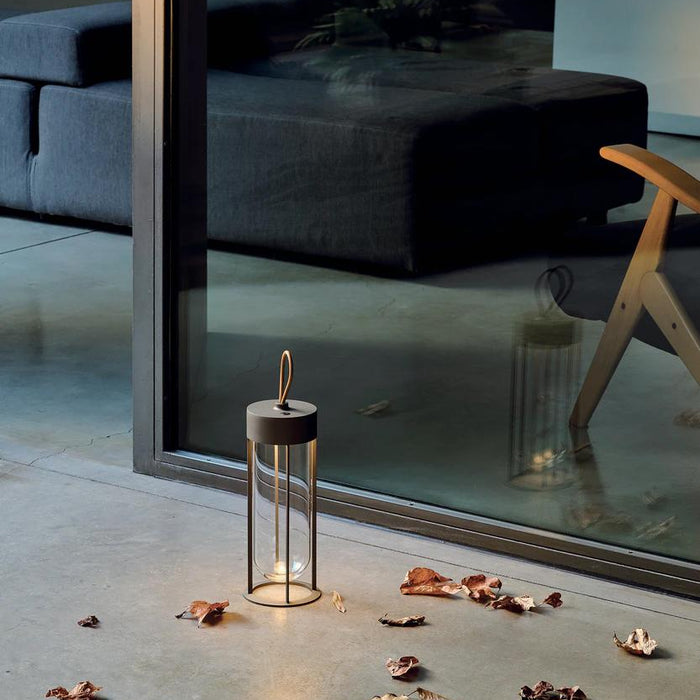 Flos InVitro Unplugged tafellamp LED oplaadbaar donkerbruin