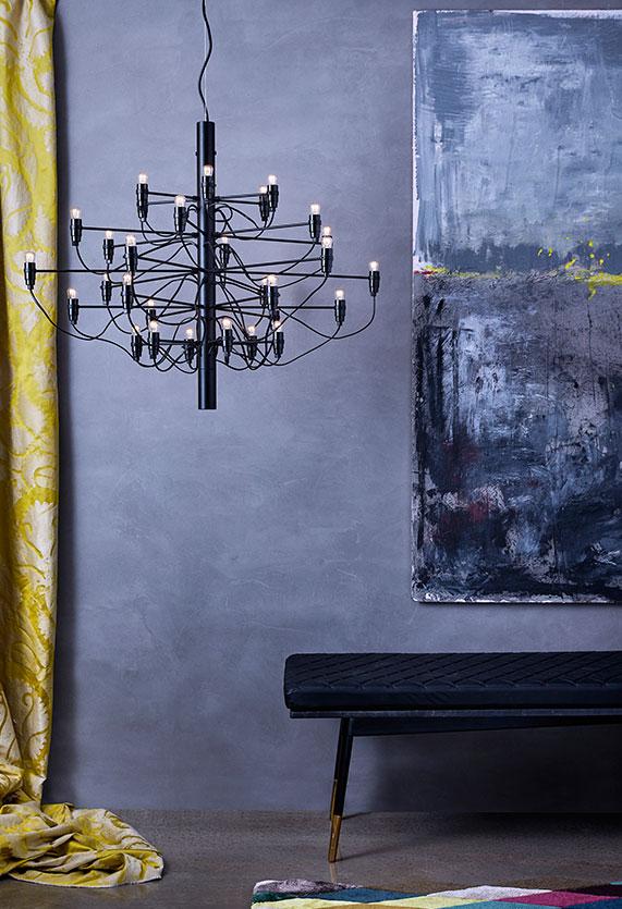 2097|50 by Gino Sarfatti kroonluchter Ø100 opaal chroom