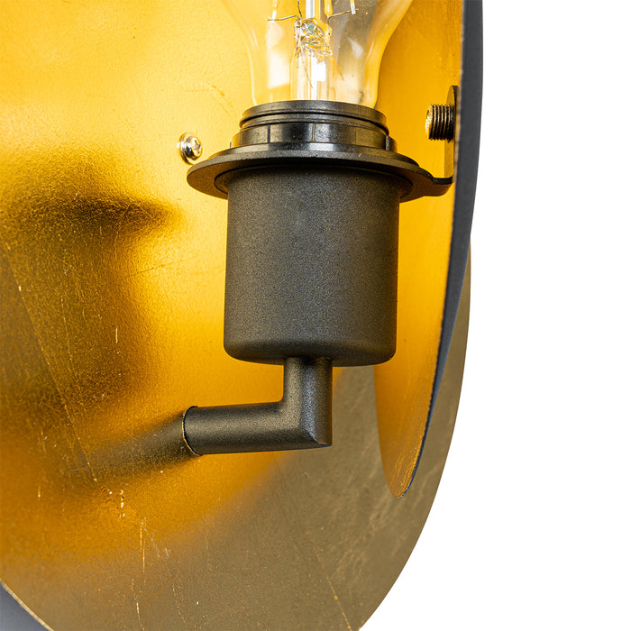 QAZQA Art Deco wandlamp zwart met goud - Emilienne