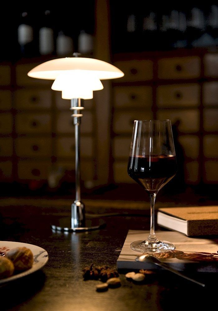 Louis Poulsen PH 3,5-2,5 tafellamp glas, hoogglans verchroomd