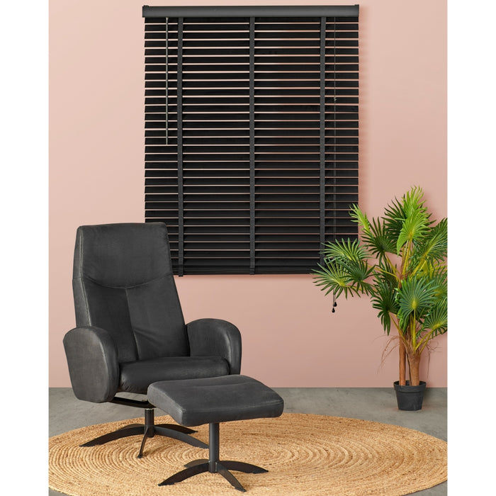 Jaloezie Hout Zwart - Hout - 120x130x5cm (BxHxD)