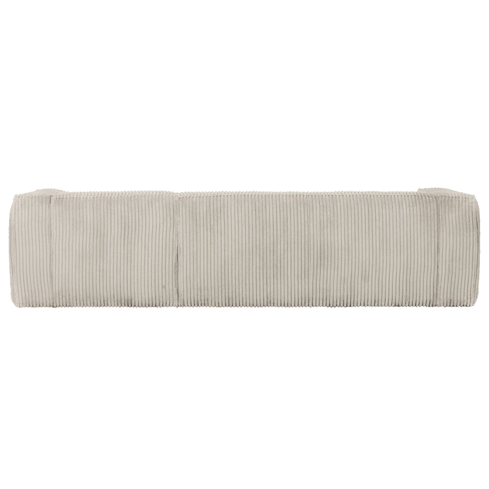 WOOOD Bean Hoekbank met Chaise Longue Rechts - Ribstof - Naturel