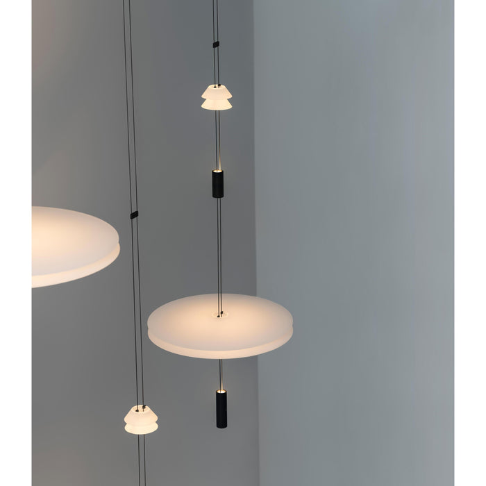 Vibia Flamingo Mini 1590 hanglamp LED Ø45 wit|zwart