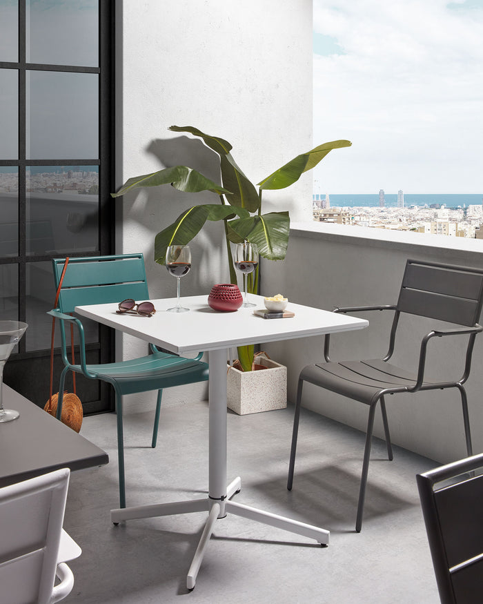 Kave Home - Bransc set van 2 vierkante zwart-witte terrazzo