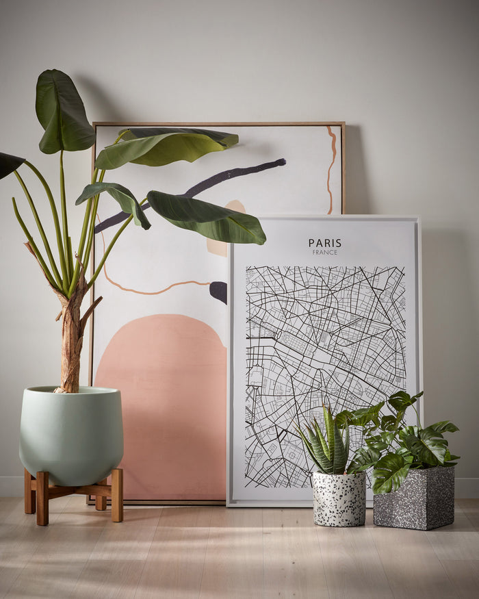 Kave Home - Bransc set van 2 vierkante zwart-witte terrazzo