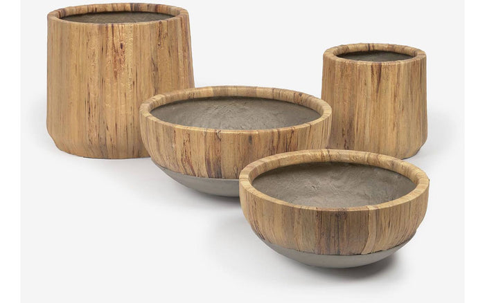 Kave Home - Tirsa set van 2 waterhyacint en cement centreerstukken