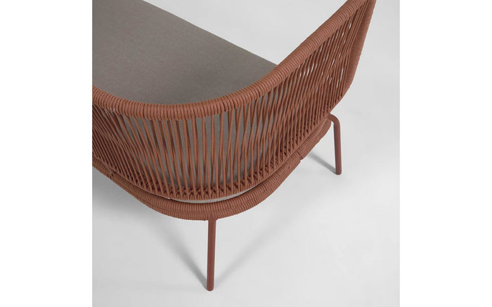 Kave Home - 2-zitsbank Nadin in terracotta touw en van gegalvaniseerd