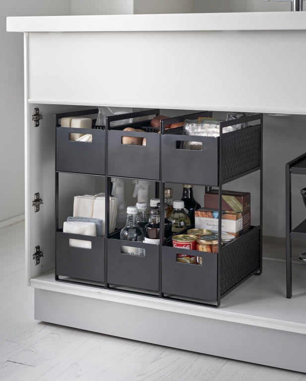 Yamazaki Keukenrek met Manden - 2 niveaus - Tower - Zwart