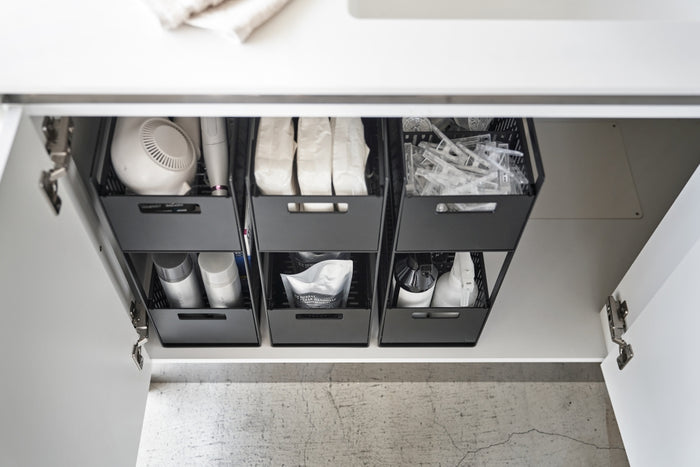 Yamazaki Keukenrek met Manden - 2 niveaus - Tower - Zwart