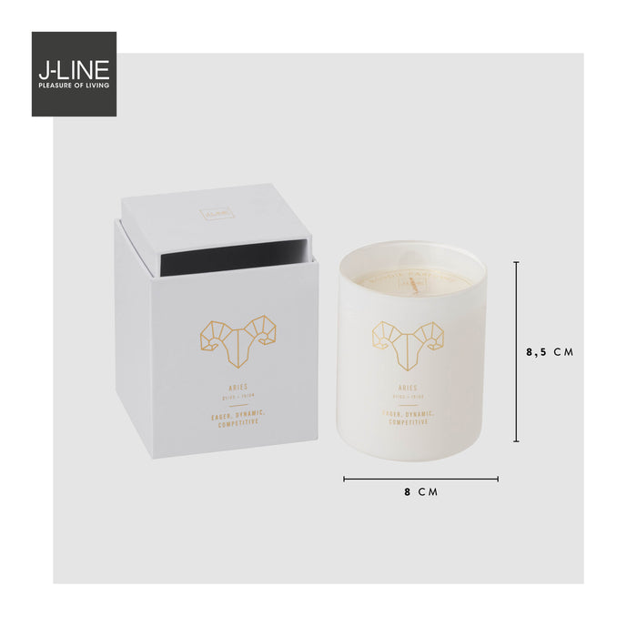 J-Line geurkaars Astro Ram – Sapphire Amber Tea – wit - 50U
