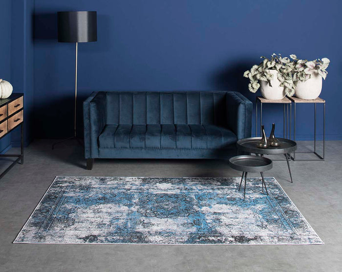 Joy de Vivre Vintage vloerkleed - Nostalgia No.1 - blauw - 160x230 cm