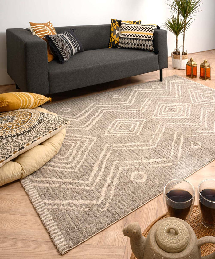 Boho&me Berber vloerkleed Beni Ouarain Bahij - lichtgrijs - 160x230 cm