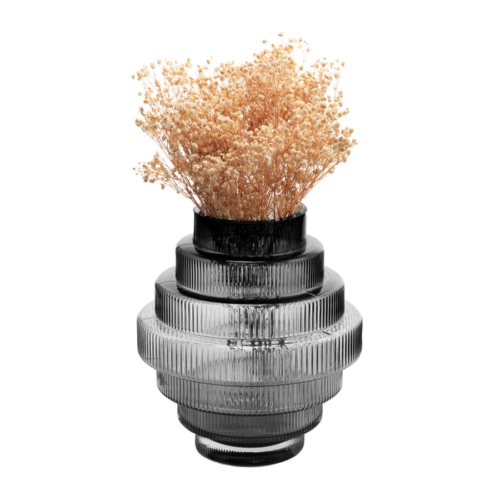 QUVIO Vaas - Glas - Grijs - Maat L