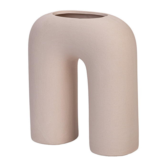 QUVIO Vaas - U vorm - Keramiek - Beige