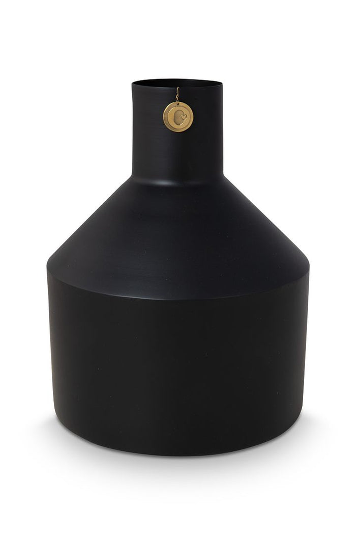 vtwonen Bloemenvaas - Metaal - H 30 cm - Zwart
