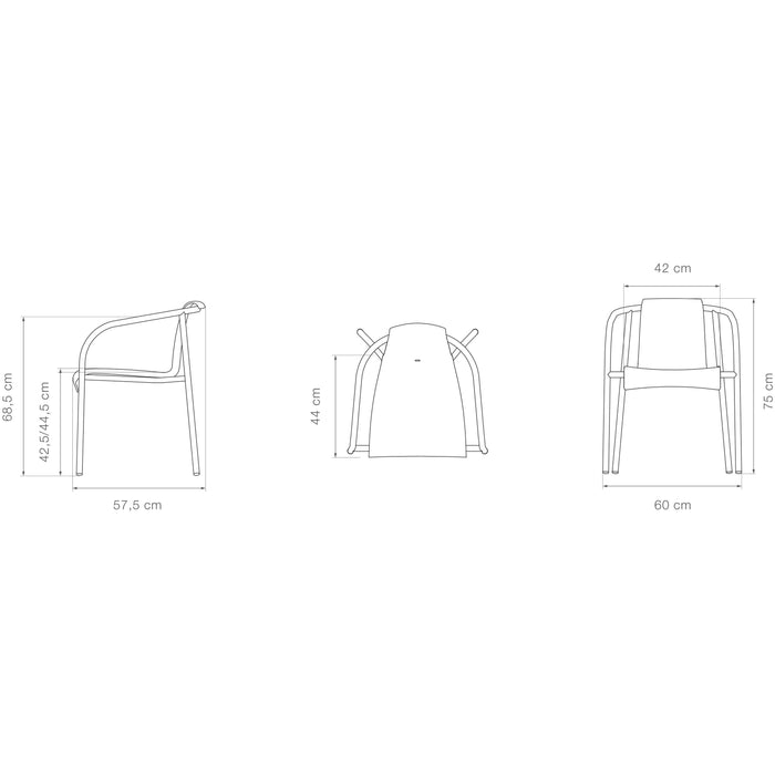 Houe Nami tuinstoel met armleuning Black