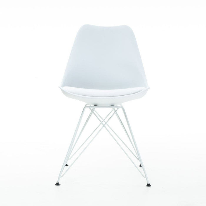 Essence Metal Stoel wit - Wit onderstel - Set van 2