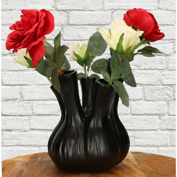 DK Design vaas Aglio - tulpenvaas - XL -mat zwart - D26 x H35 cm