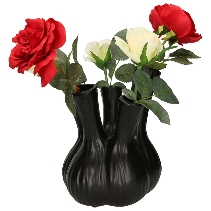 DK Design vaas Aglio - tulpenvaas - XL -mat zwart - D26 x H35 cm