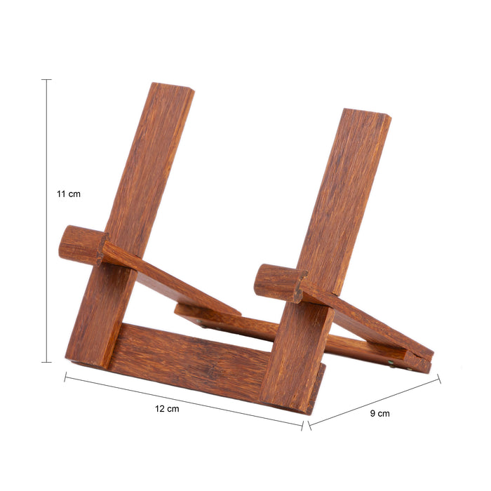 QUVIO Boekenstandaard|Tabletstandaard - Hout - Donkerbruin