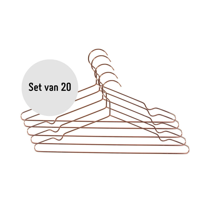 QUVIO Kledinghanger set van 20 - Metaal - Koperkleur