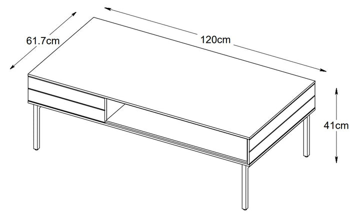 Giga Living - Salontafel Modica Salontafel Smoked Eiken 62x120cm