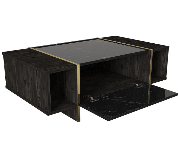 Giga Meubel - Salontafel Zwart|Goud - 103,8x60x37,3cm - Veyron