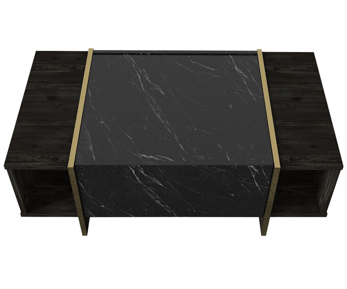 Giga Meubel - Salontafel Zwart|Goud - 103,8x60x37,3cm - Veyron