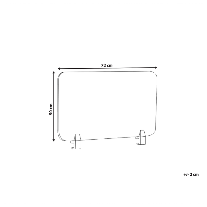 Beliani - SPLIT - Bureauscherm - Lichtgrijs - 72 x 50 cm - Polyester