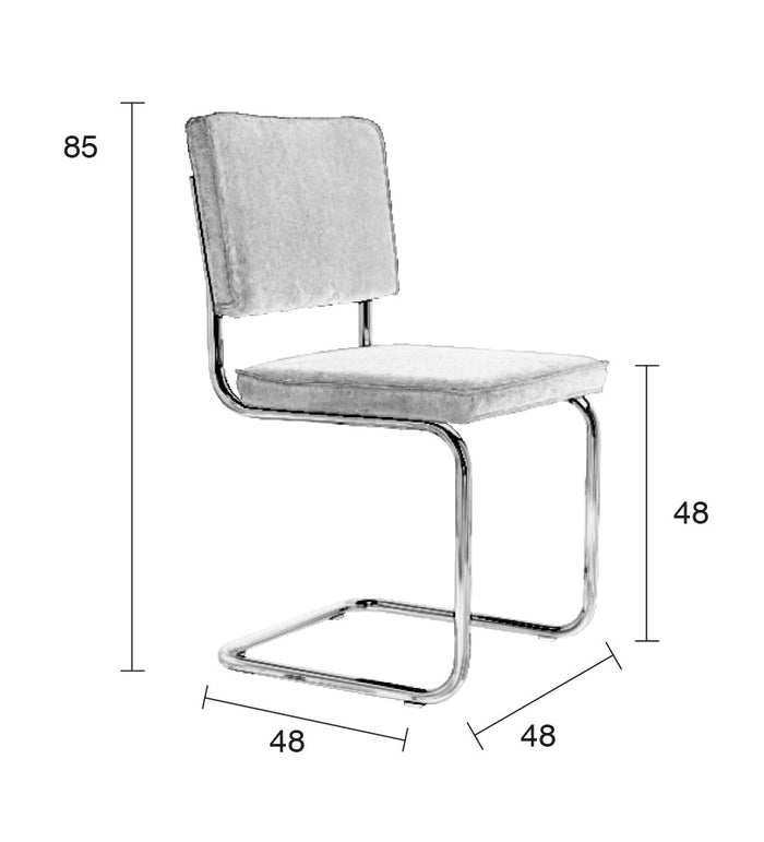 Zuiver Ridge Eetkamerstoel - Ribstof - Oranje