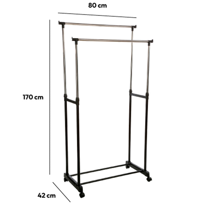 Five - Dubbele kledingrek op wielen
