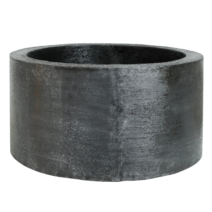 PTMD Eviee Black brushed alu sheet pot round SV2