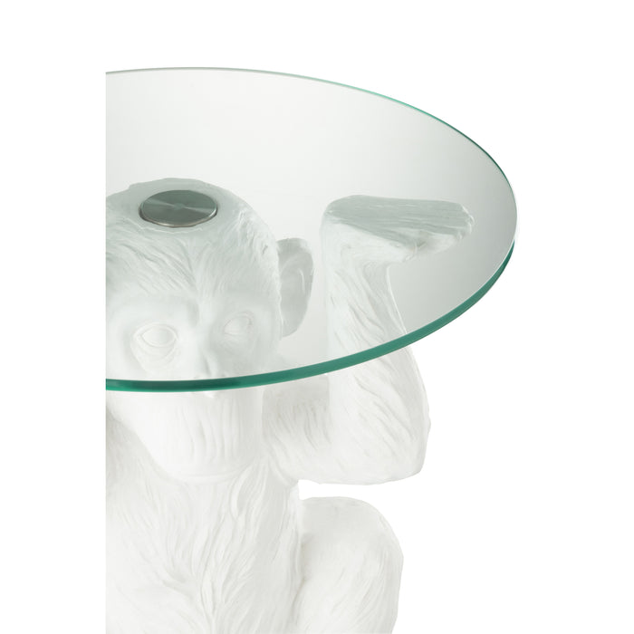 J-Line decoratie Bol Pike - schelpen - wit - small - 2 stuks