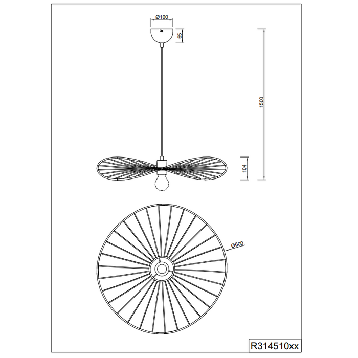 Reality Chapeau Hanglamp - Zwart