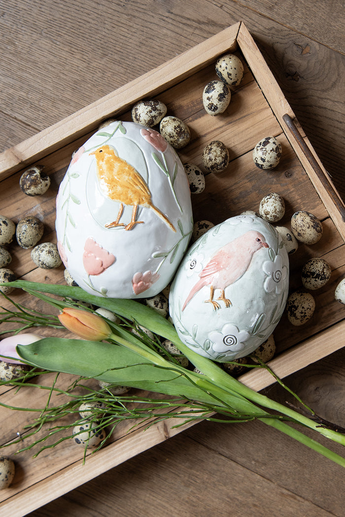 Clayre & Eef Beeld Ei 13 cm Groen Polyresin