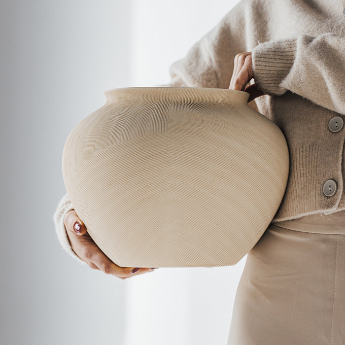 Riviera Maison Vaas Beige - Bergerac - Aardewerk (ØxH) 30,5x21