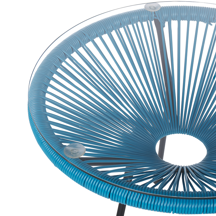 Beliani - ACAPULCO - Bistroset voor 2 - Blauw - PE rotan