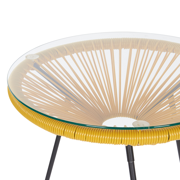 Beliani - ACAPULCO II - Bistroset voor 2 - Geel - PE rotan