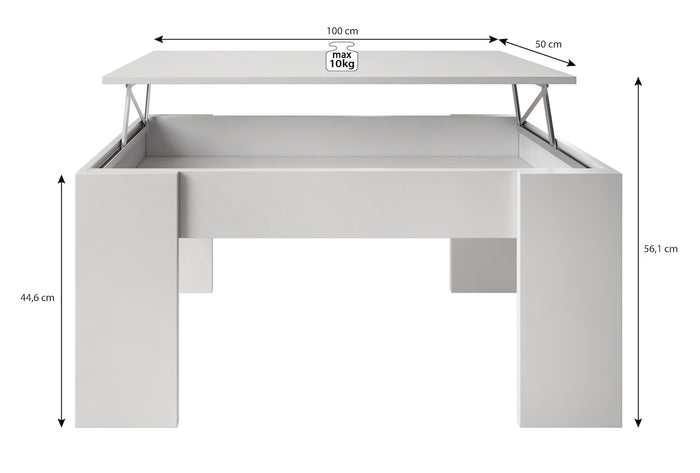 Meubella Salontafel Malia - Wit - 100 cm