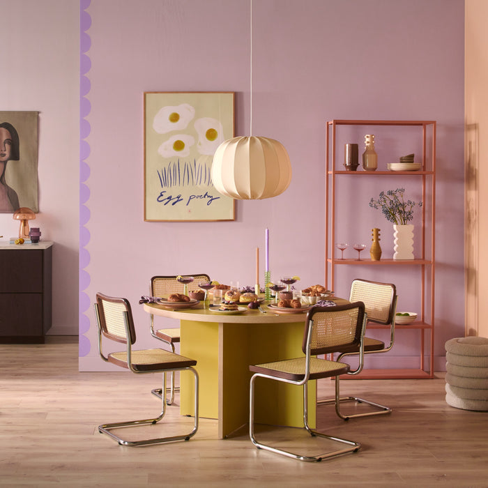 by fonQ Wave Eetkamerstoel - Walnoot/Chrome