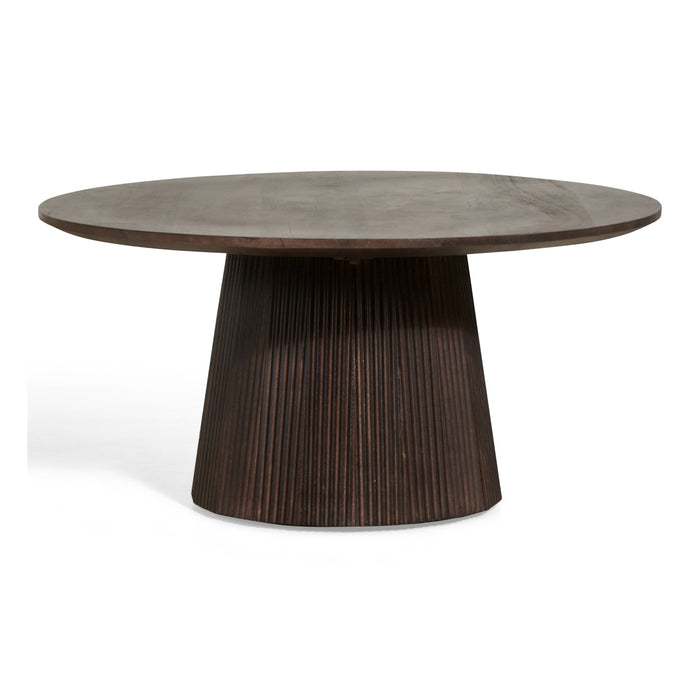 by fonQ Grand Bijzettafel Donkerbruin Mangohout - Ø 80 cm