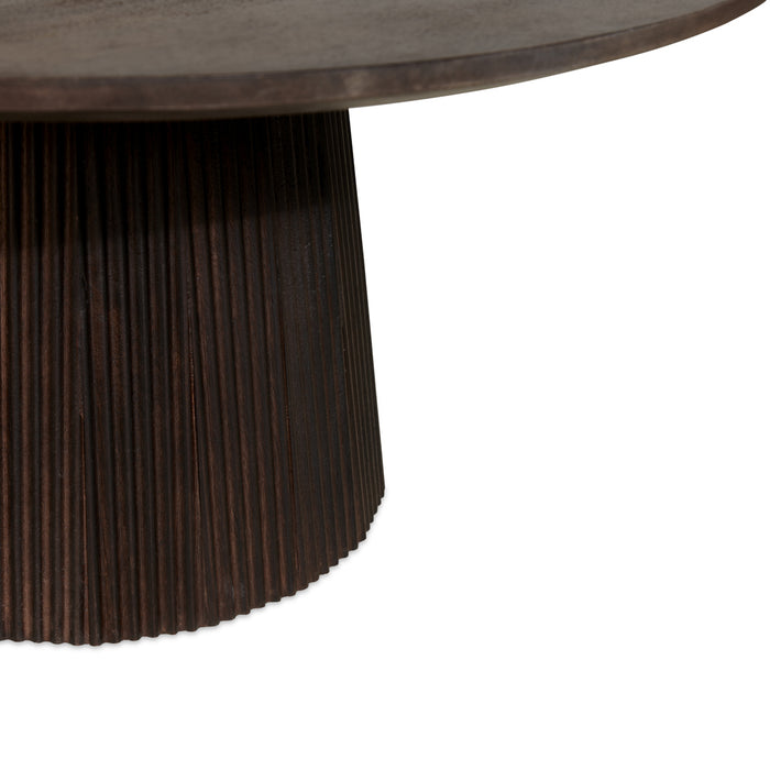 by fonQ Grand Bijzettafel Donkerbruin Mangohout - Ø 60 cm