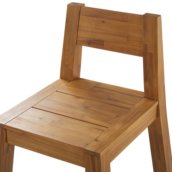 Beliani-LIVORNO -Tuinstoel set van 2-Lichte houtkleur-Acaciahout