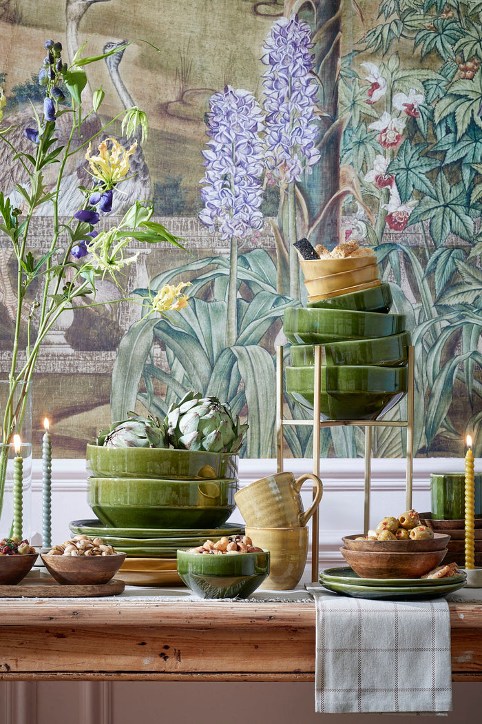 Mica Decorations Rhea Schaal - Ø22,5 cm - Keramiek - Groen