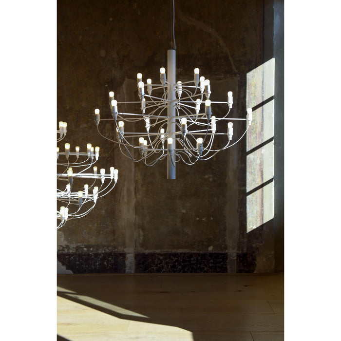 2097|50 by Gino Sarfatti kroonluchter Ø100 transparant zwart