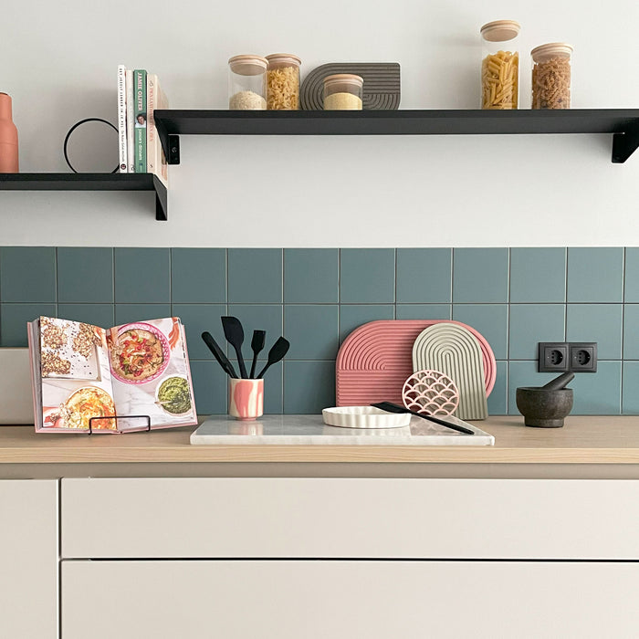 Krumble Siliconen pannenonderzetter rond met schubben patroon - Roze