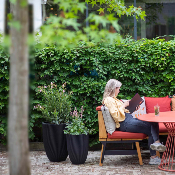 Capi Europe - Vaas elegant laag Groove NL - 34x46 - Antraciet