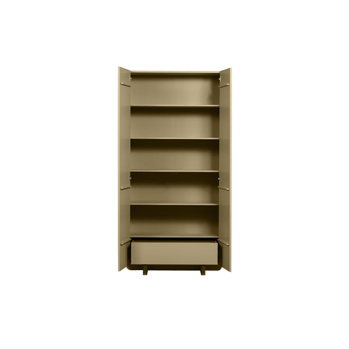 WOOOD Basu Hoge Opbergkast Grenenhout B 100 cm - Moss