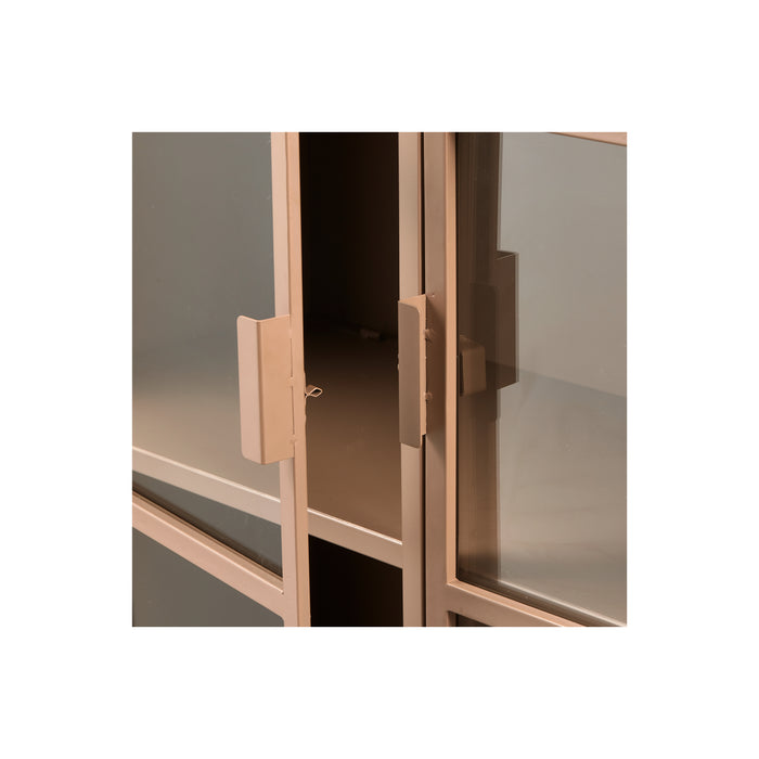 WOOOD Vitrinekast Ronja - Metaal - Military Brown - 189x110x43